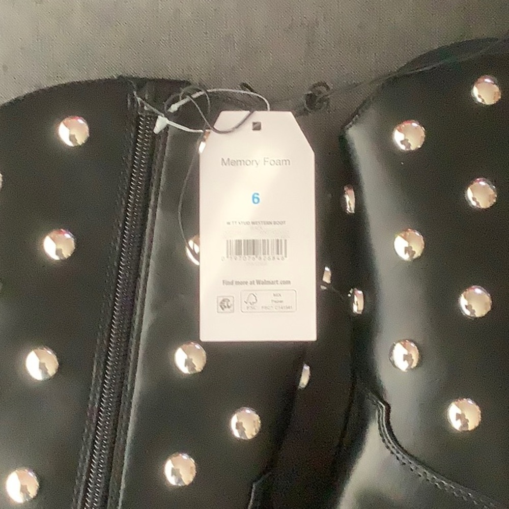 Black Studded Ankle Boots - Picture 3 of 4